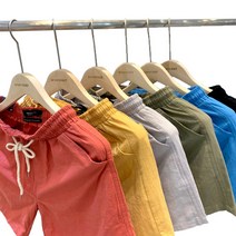 이브컴퍼니 파스텔 워싱 린넨 5부 밴딩 반바지 팬츠 (850-1)