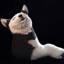 허스키모양 베개 쿠션 강아지 사무실 허리쿠션 봉제인형, 50cm