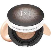 일본직발송 6. FAU 스킨 솔루션 스타 쿠션 파운데이션 민감 피부 피부 탄력 광택 커버력 보습 수분 본 제, One Size, One Color