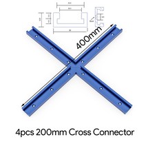 티트랙 T트랙 슬라이더 프로파일 목공 게이지목공 슈트 t 슬롯 크로스 커넥터 톱 47, 4pcs 200mm 파란색