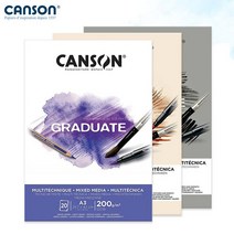 캔손 GRADUATE 믹스미디어패드 200g 42x29.7 A3 20매입/A3스케치북, CA110-378 백색