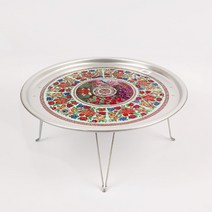 핫버튼 양은밥상 레트로 옛날 가벼운 알루미늄 밥상 꽃상 혼술상, 양은쟁반