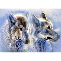 [에스와이티] 은빛 늑대 (캔버스) 보석십자수 40x50 _2204059EA, coupang 본상품선택