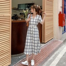 비바로드 데일리 체크 여름 원피스