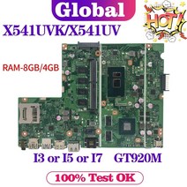 X541UV 노트북 ASUS X541UJ X541UVK X541U F541U A541U 메인 I3 I5 I7 CPU GT920M 4GB/8GB-RAM 메인 보드, I3-6006U 6100U 4GB