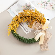 프리미엄 인테리어 조화 벽장식 카페 리스 가렌드 캔버스 장식 소품 1, 09.네츄럴짚소리스 30cmAP, 버건디