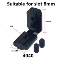 알루미늄프로파일개몫 블랙 모양 내부 코너 커넥터 조인트 브래킷 나사 알루미늄 프로파일, 03 40 EU