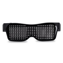 앱 제어 블루투스 Led 안경맞춤형 언어USB 충전깜박이빛 안경스마스 콘서트 선글, WHITE_App Control
