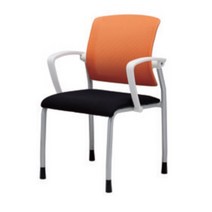 RO-231W 루트 A형 회의용 고정 팔유 사무용의자/메쉬 등판/흰색사출