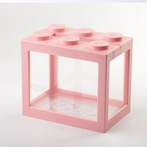 마리모 베타 레고 DIY 미니 어항 대형 12x8x10.5cm, 4레고어항대형-화이트