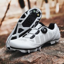 TABOLU 로드바이크 MTB 입문용 클릿슈즈 평페달슈즈 자전거신발, 38, 화이트(MTB클릿)