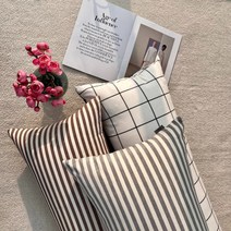 호옴 바다필로우 순면100% 국내 제작 생산 전문 브랜드 긴 롱 쿠션 베개 옆으로자는 배게 150 대 헤드 침대 솜 포함, 선염지 원단, 스트라이프 그레이(150x50cm)