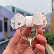 차 스마트 자동차 키홀더 차키 열쇠고리 악세사리 용품 가죽리본 키링, 03.가죽리본키링, 스카이그레이