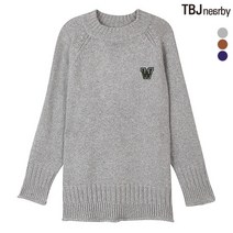 TBJ 여성 중기장 라운드넥 오버사이즈 니트 풀오버(T184KT500P