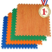 일프로 - 민자퍼즐매트 체육관매트 조립식 1개 100x100cm 두께 22mm 4색 우드 녹색 주황 청색 100장이상 시, 파랑색