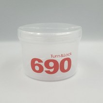 턴앤락 용기 투명플라스틱용기 원통 원형 슬라임통 플라스틱 4호 찬통, 단품