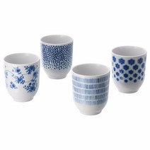 이케아 엔투시아슴 머그컵4P 220ml 블루 높이9cm 장석자기도자기제, 이미지참조