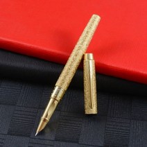 키보드 딸기 마우스 수박 에어팟 과자 스마트폰 당근 커피 만년필 잉크 펜 학교 학생 사무용품 무광택 Lridium Nib 세련된 소설 모양 비즈니스 문구, Matte Gold _Iridium Fountain