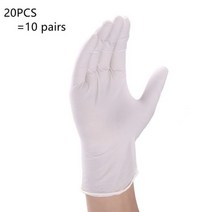 가사 가정 청소 자동차 수리 문신 세차를 위한 일회용 검은색 내화학성 니트릴 장갑, White 20pcs_S