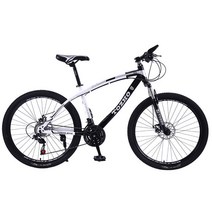urkoteer 입문용 MTB 자전거 알루미늄 21단 24단 24인치 26인치 산악자전거, 24단 26인치, 블랙-육도일체륜