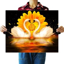 파센 DIY 보석 십자수 캔버스형 50 x 40 cm, 1세트, KK-040 골드 백조입니다