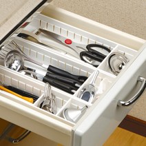 inomata 싱크대 서랍 주방용품 수저정리 키친트레이, 화이트 기본형