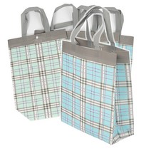 실내화뱅크 체크무늬 타포린가방 부직포 가방 30cm*35cm, 똑딱이형