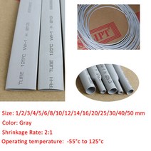 회색 열 수축 튜브 슬리브 랩 와이어 절연 슬리브 1/2/3/5 미터 2:1 1mm-50mm, 03 1Meter _ 06 1mm