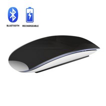 블루투스 5.0 무선 매직 마우스 충전식 레이저 사일런트 아크 터치 마우스 인체 공학적 컴퓨터 Apple Mac PC 용 초박형 마우스 마우스, 검정