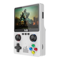 최신 휴대용 콘솔 3.5 인치 IPS 스크린 레트로 미니 플레이어 15000 이상의 3D 조이스틱 선물 X6, 화이트