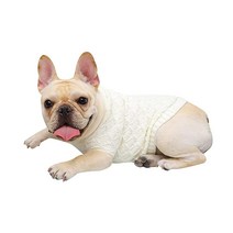 Lawkul 작은 개 스웨터 니트 애완동물 고양이 스웨터 따뜻한 개 풀오버 셔츠 개 겨울 옷 새끼 고양이 그레이 색상 강아지 스웨터 XL 사이즈 쌀쌀한 강아지 스웨터, White, X-Large, White_X-Large