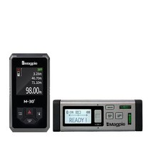 Magpie VH-80 블루투스 앱 연결이 가능한 80m/262피트 레이저 줄자 듀얼 측정 및 레벨 도구 번들 Tech M-30+ 디지털 충전식 포켓 테이프 포함 (2개 품목)
