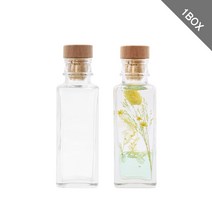 홈앤라이프 하바리움 용기 엣지 100 사각 유리병 100ml 1박스 77병, 코르크타입 코르크우드캡(1박스 77개)