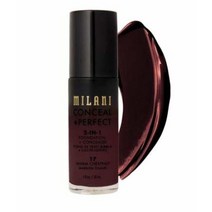 밀라니 Milani Conceal + Perfect 2 in 1 파운데이션 컨실러 라이트 내추럴 (29.6ml(1 액량 온스)) 동물 실험을 하지 않은 리퀴드 눈 밑 서클 잡티 및, 17-Warm Chestnut