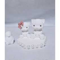 귀염 고양이 두쌍 석고방향제 탁상용, No.5