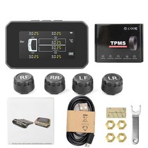 범용 트럭 타이어 압력 모니터 6 개의 외부 센서 태양열 USB 충전 안전용, [01] External Sensors