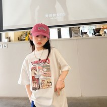 면화 여자 티셔츠 여름 반소매 어린이 재킷 반소매 2022 새로운 한국 여름 외국 스타일 아동복 도매