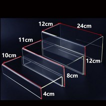 아크릴 신발 디스플레이 스탠드 랙 홀더 가게 가방 선반 투명 쇼케이스 비품, 3PCS 2