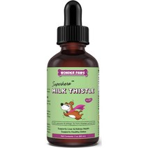 Wonder Paws 반려견 밀크씨슬 2온스 60ml 애완동물 영양제 보조제 간기능 개선, Item Form: Liquid, Flavor: Salmon