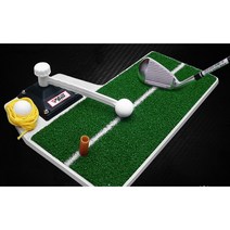 pgm 실내 골프 한국 스윙 트레이너 초보자 스윙 회전 운동기 미니 패드, 검은 배경에 수입된 잔디