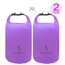 자전거 가방 캐리어 여행 배달 로드2 5 10 20 40 70 방수 드라이 백 카약 수영 낚시 래프팅 플로팅을 위한 방수 신속 소형 경량 드라이 백, 2x70l보라색