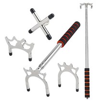 MXiiXM 접이식 당구 수영장 브릿지 스틱 3가지 스타일 교체 가능한 헤드 풀 큐 테이블 액세서리 (3가지 헤드 - 골드), 3 Style Bridge Head - Silver