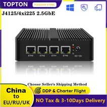 4 LAN 2.5G 팬리스 pfSense 라우터 셀러론 J4125 미니 PC 인텔 i225 2500M 가상 기계 VPN 방화벽 기기 OPNsense Openwrt, 해외공급사, No System + 미국, 8GB DDR4 128GB SSD