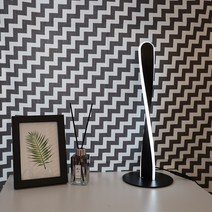 라루즈 룩백 LED 밝기조절 플렉시블 단스탠드 인테리어 무드등, 블랙/전구색(노란빛)