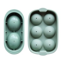 위쥬 실리콘 아이스 트레이 얼음틀 왕볼 원형 둥근볼 얼음 2구+6구 2P, 2구(그린)+6구(그린)