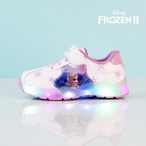 어린이 운동화 1p 겨울왕국 LED 발광 150-190mm 보라 신발 슈즈 여아 키즈 여자 라이팅 휘니