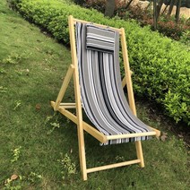 원목 썬베드 캠핑의자 카페 접이식 캠핑클럽 릴렉스 캔버스 비치의자, 다크 그레이 스트랩 베개[캔버스]