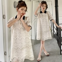 임산부살구 키작맘임부복 키작녀임부복 임산부출근룩 펀칭 원피스