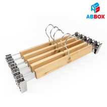 에이비박스 나무 집게 바지걸이 10P, 나무 집게 바지걸이 10개, 우드, 10개