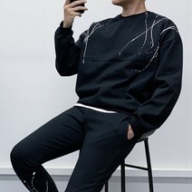 남녀 공용 물감 페인팅 맨투맨 트레이닝 세트 2컬러 3사이즈